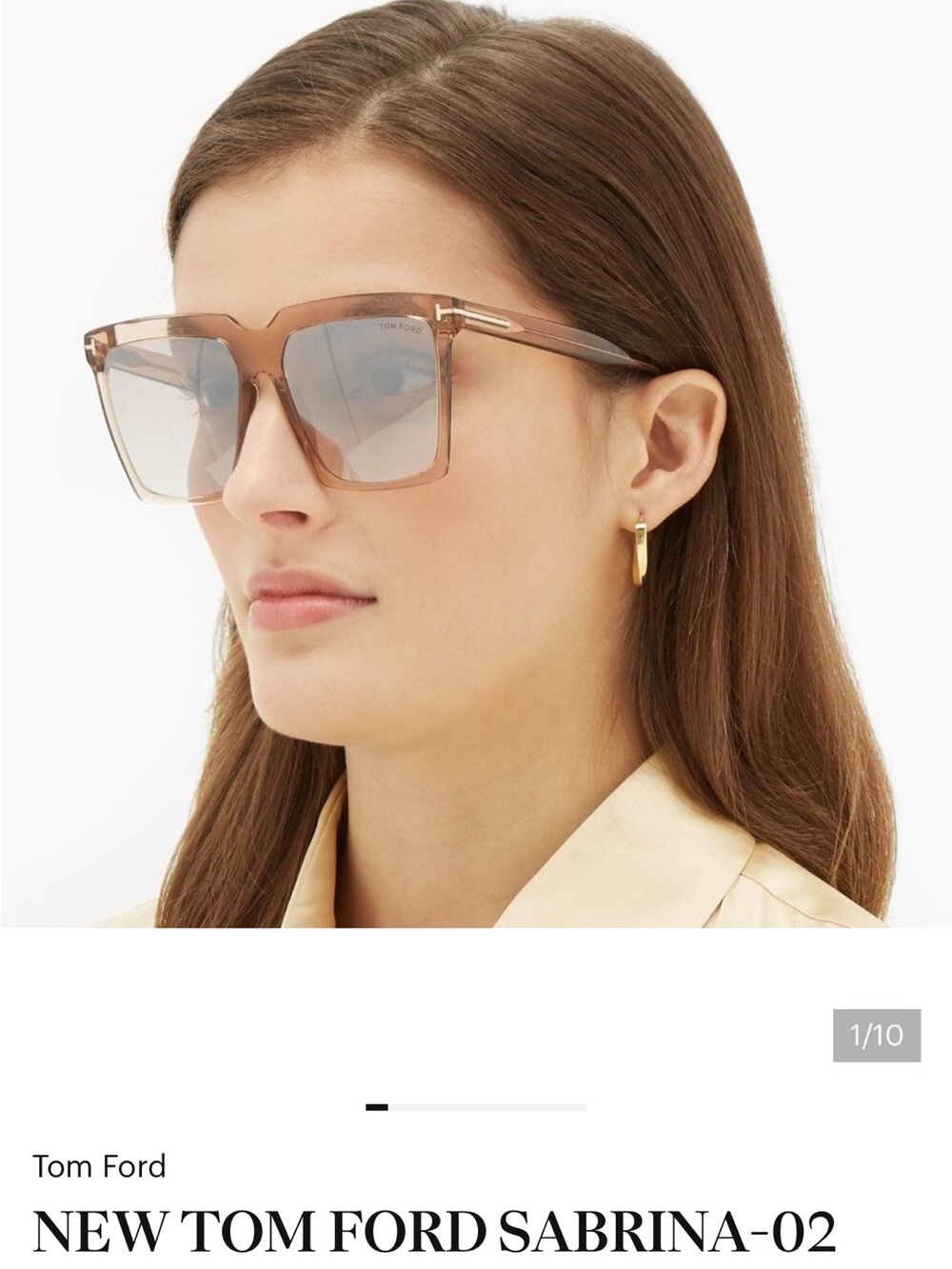 Tom Ford Sabrina-02 Square Sunglasses in Light Brown